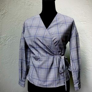 Haute Rogue Ida Plaid Wrap Top